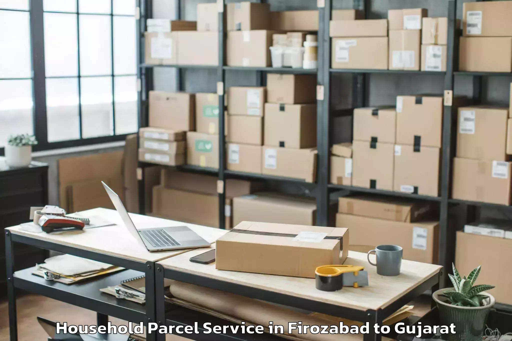 Hassle-Free Firozabad to Kandla Household Parcel